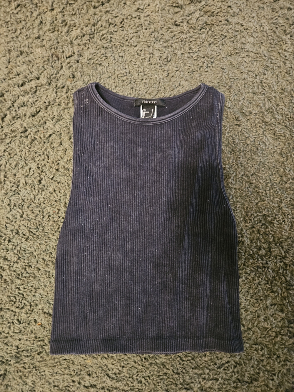 Forever 21 Navy Ribbed Sleeveless Tank